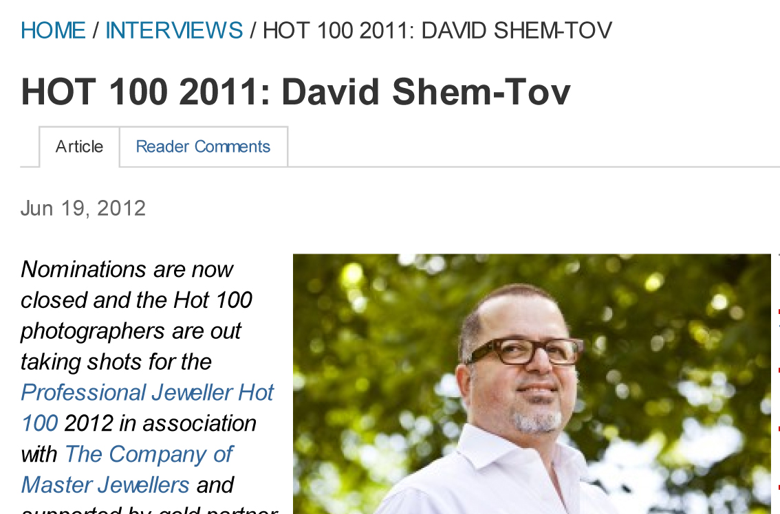 Hot 100 2011: David Shem-Tov – Stubbs&Co. London