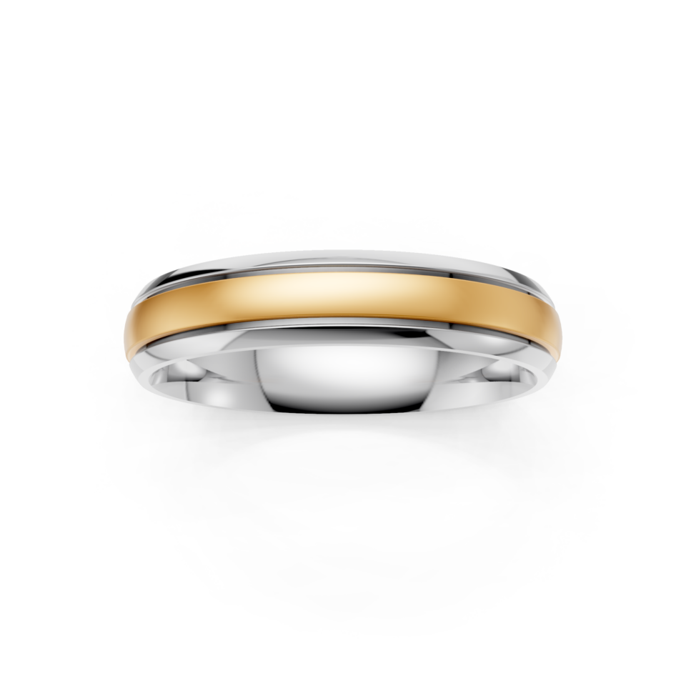 Bi Colour White Gold Court with Satin Insert