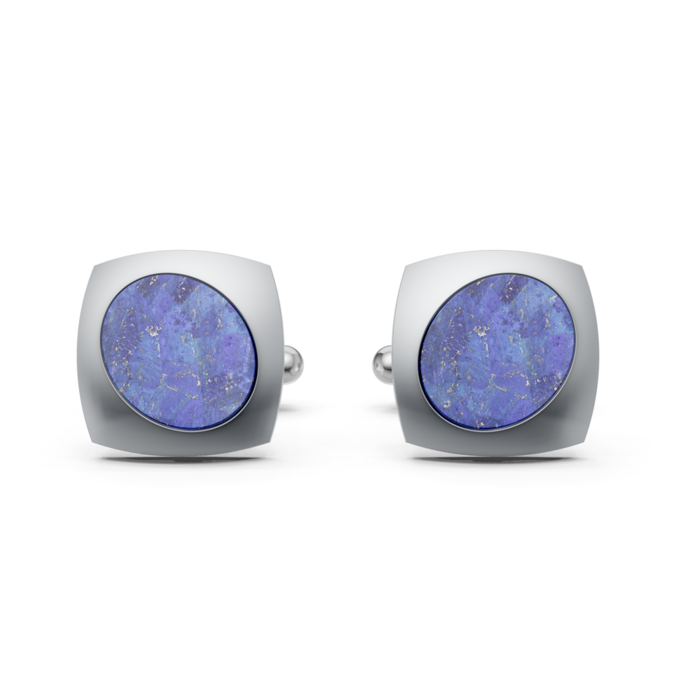 Sterling silver satin Lapis